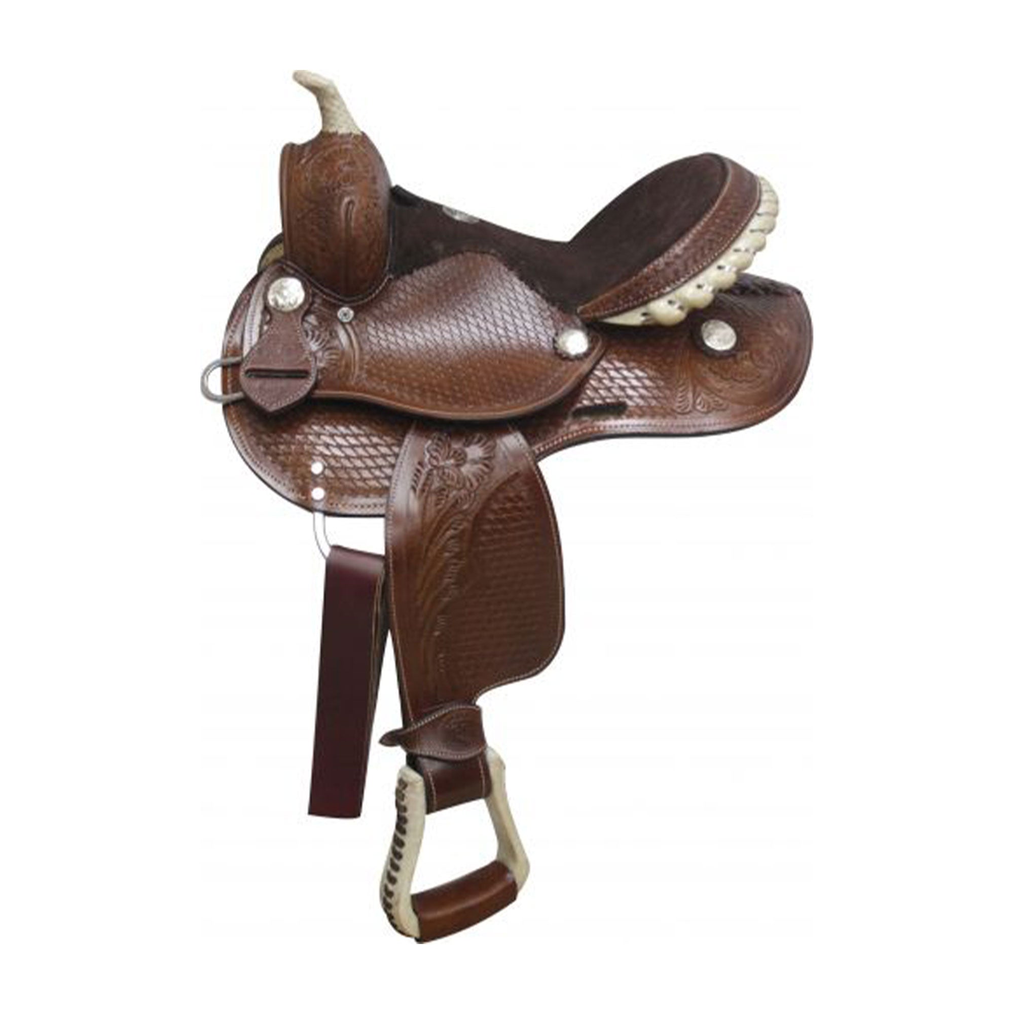 Double T Tooled Pony Saddle - 10, 12 Inch