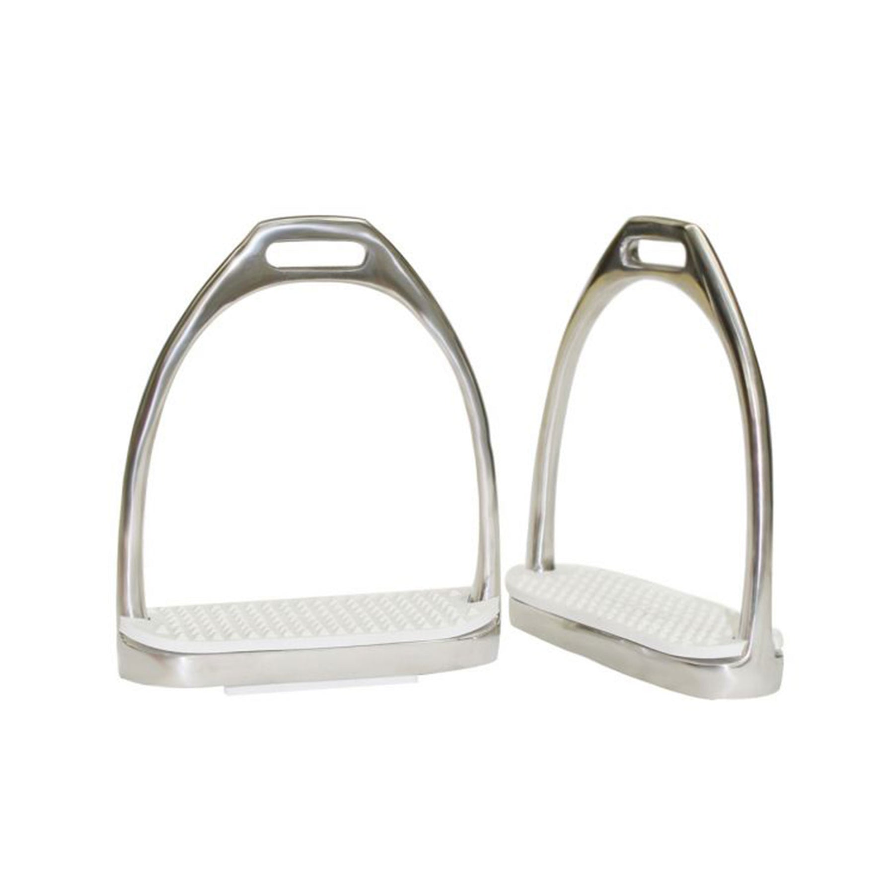 Showman 4" Stainless Steel English Irons with White Rubber Tread