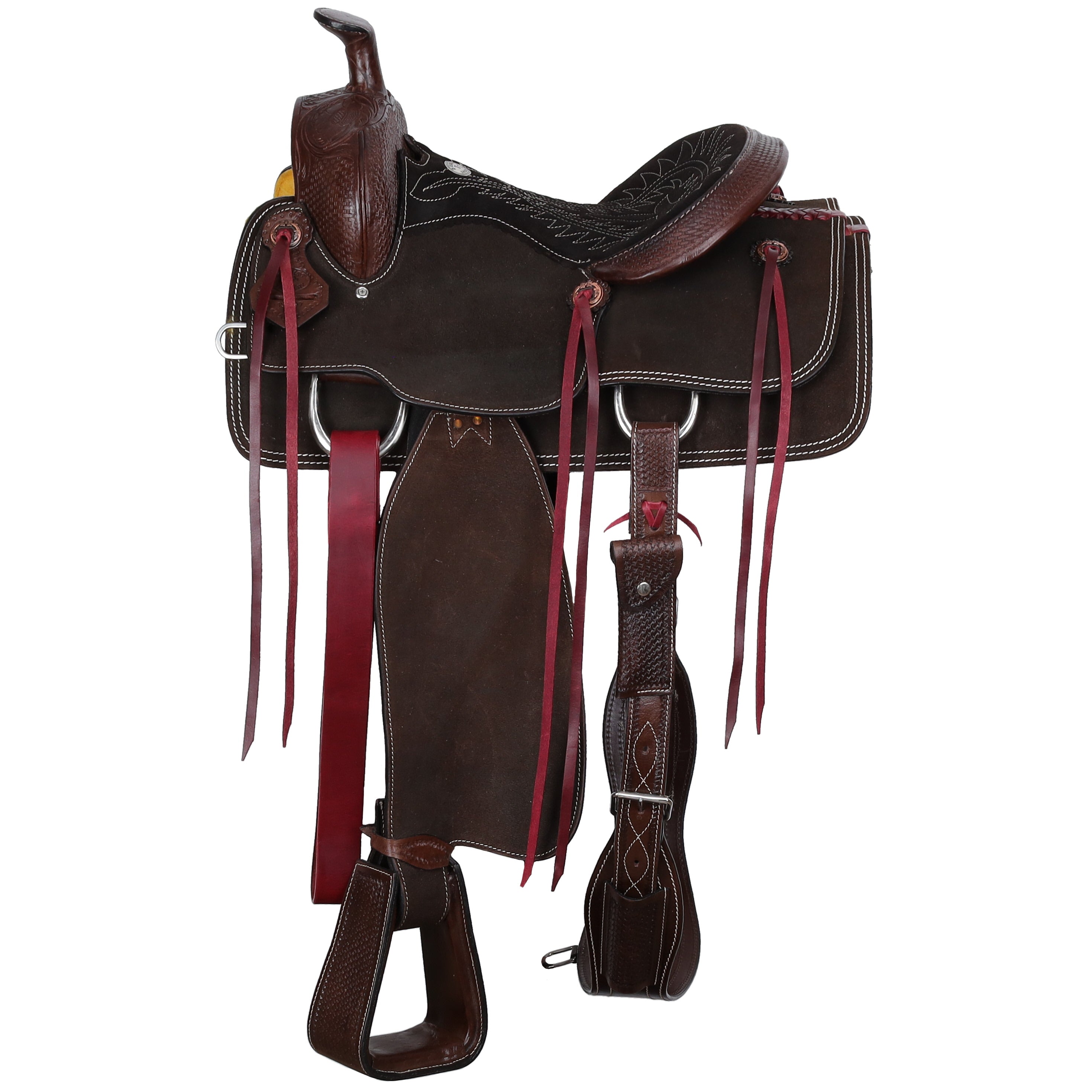 Double T Classic Stitch Dark Prairie Roper Style Saddle - 15 Inch