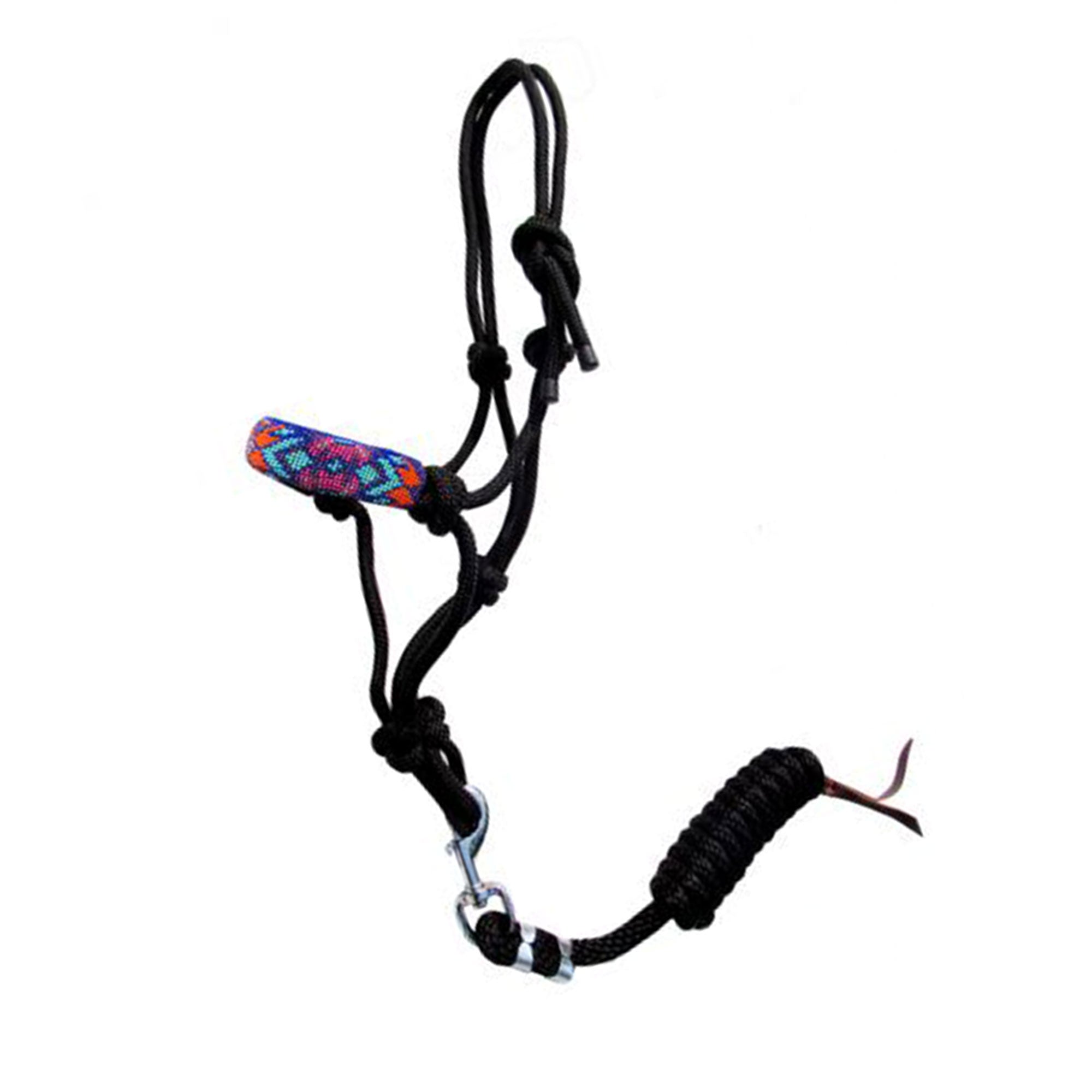 Showman Pony Size Rope Halter with Beaded Nose and Lead