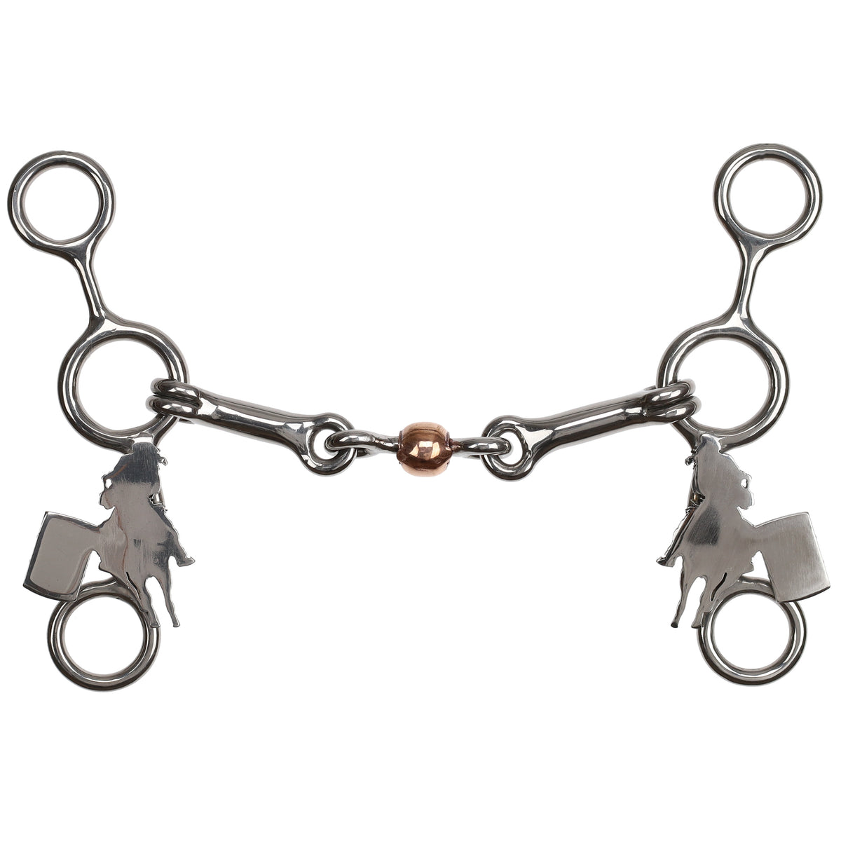 Showman Fast Turns Stainless Steel JR Cowhorse Bit with Dog Bone and Copper Roller