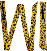 Showman Premium Quality Sunflower/Cheetah Print Nylon tie strap and Off Billet set