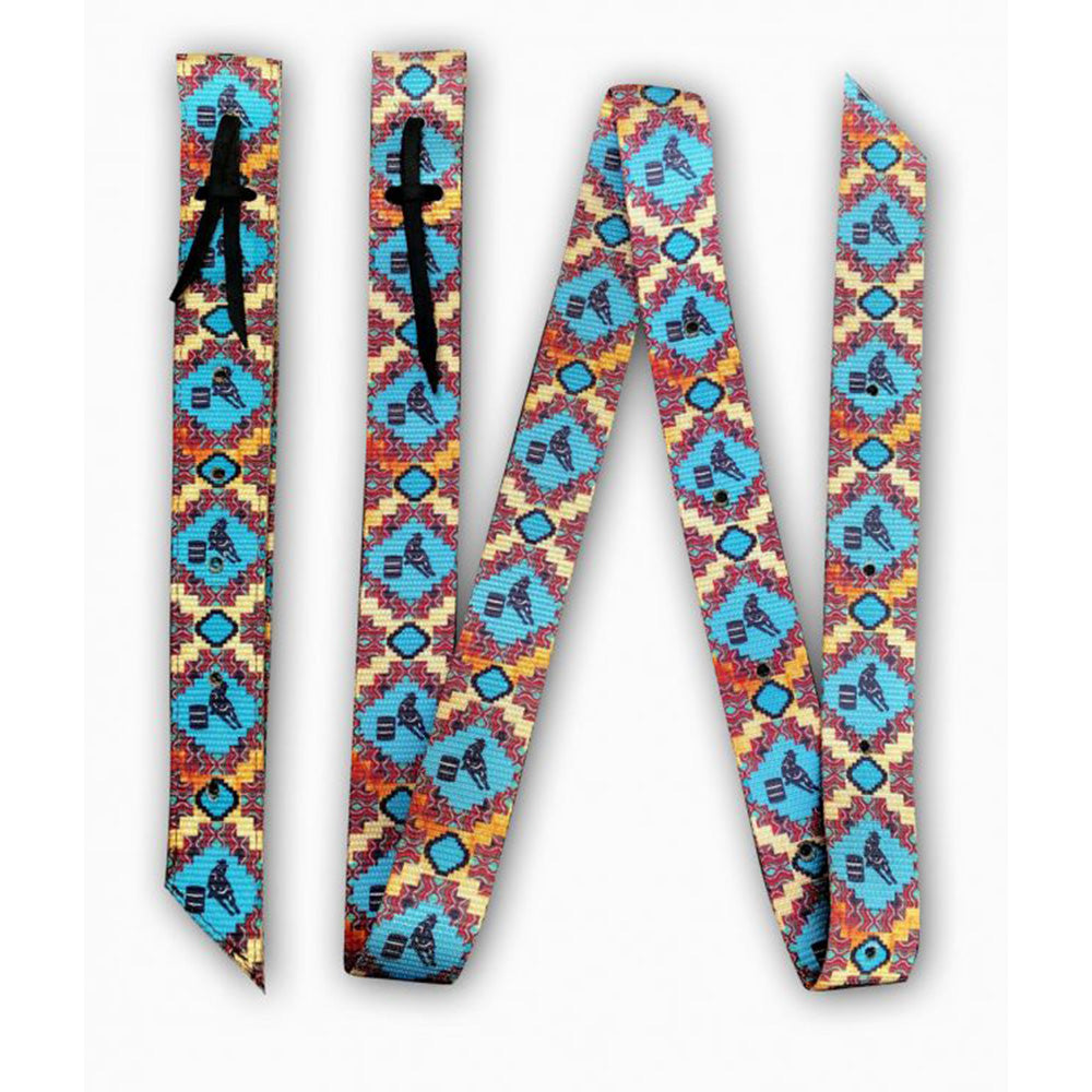 Showman Premium Quality Barrel Racer Print Nylon Tie Strap and Off Billet Set