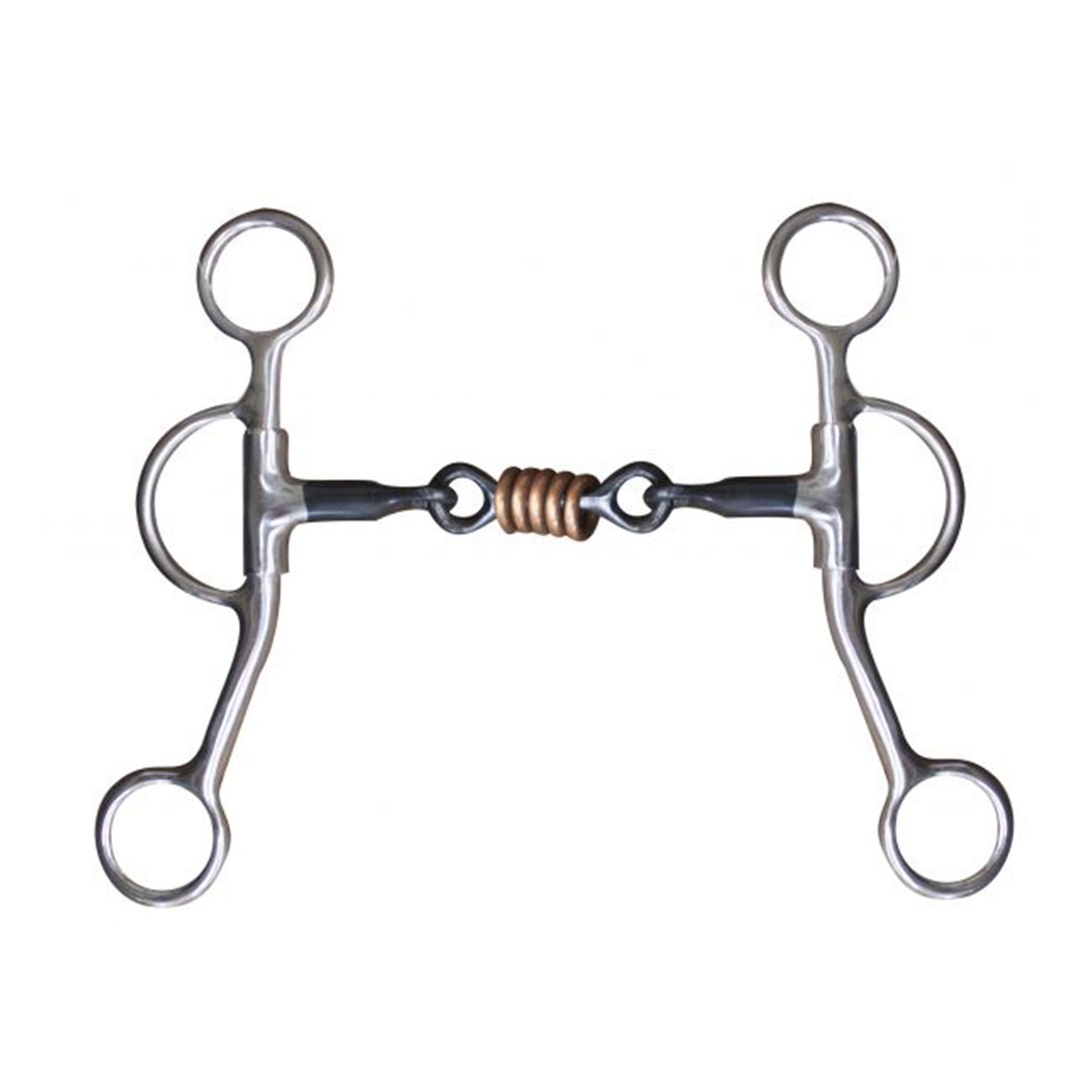 Showman stainless steel 5" dog bone snaffle with rings