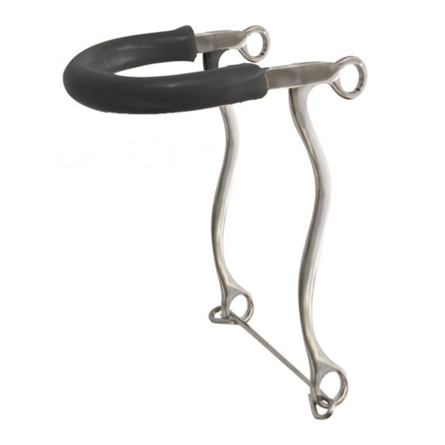 Showman stainless steel rubber nose hackamore with 8