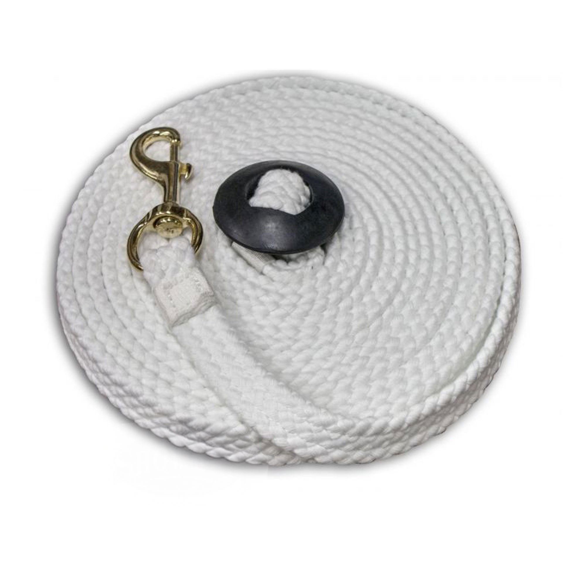 Showman 25' Flat Braided Cotton Lunge Line with Rubber Stopper End