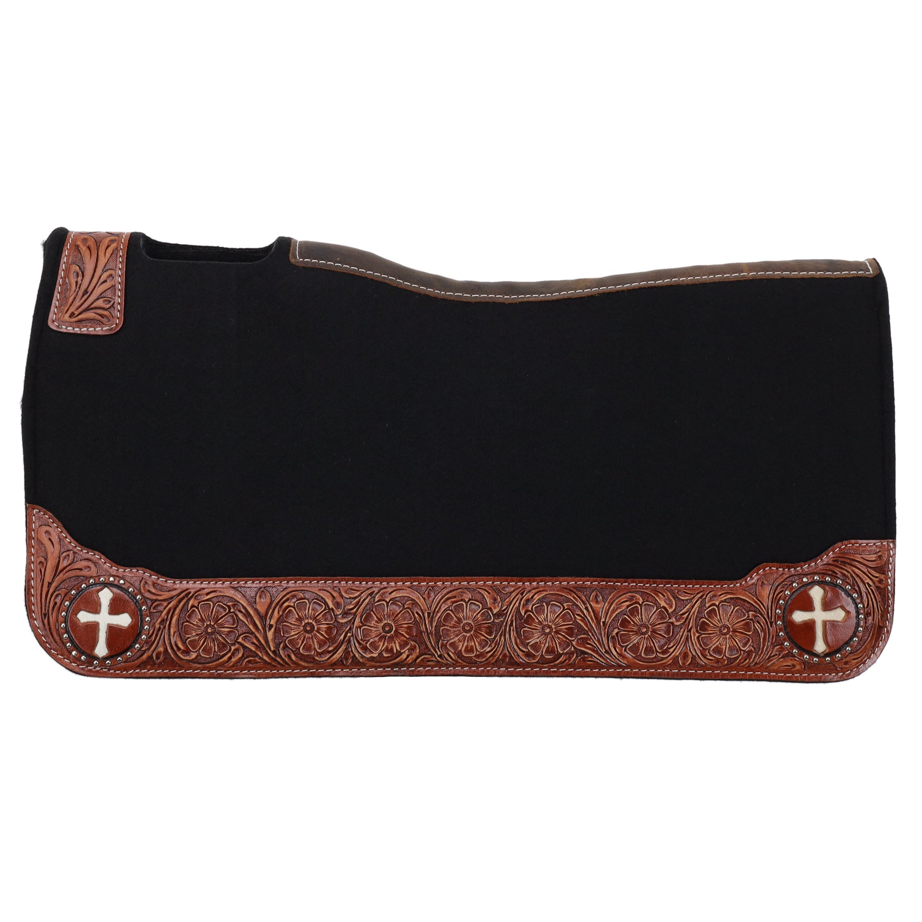 Showman 31" x 32" Flowered Faith Contoured Felt Saddle Pad