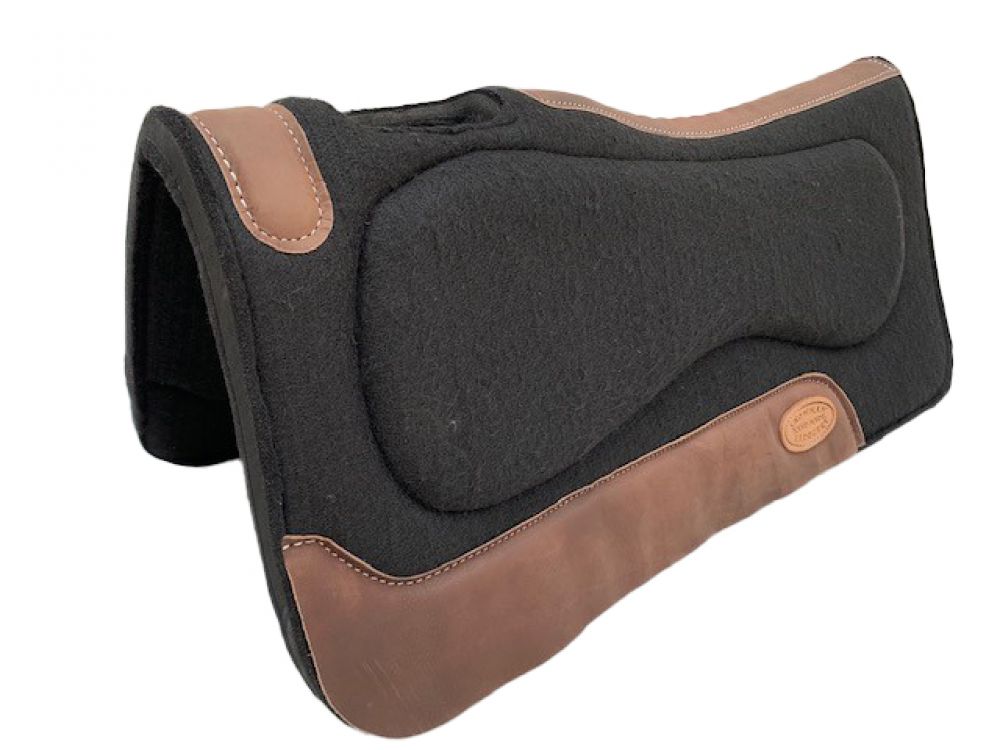 Klassy Cowgirl 28" x 30" x 1" Thick Black Felt Top Pad with Vented Wither