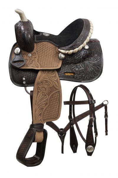10" Double T Midnight Blossom Pony Saddle Set