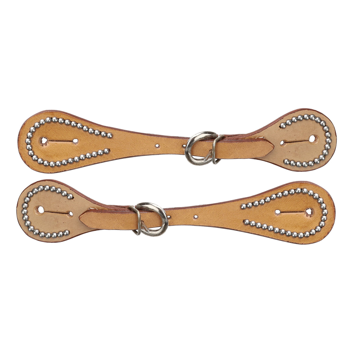 Showman Ladie's Argentina Cow Leather Studded Silver Spur Strap