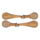 Showman Ladie's Argentina Cow Leather Studded Silver Spur Strap