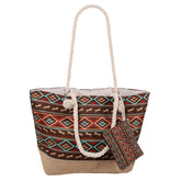 Sacred Hoofprints Medium Burlap Bottom Weekender Tote