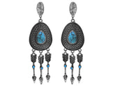 Oval concho dangle earring with arrow dangle