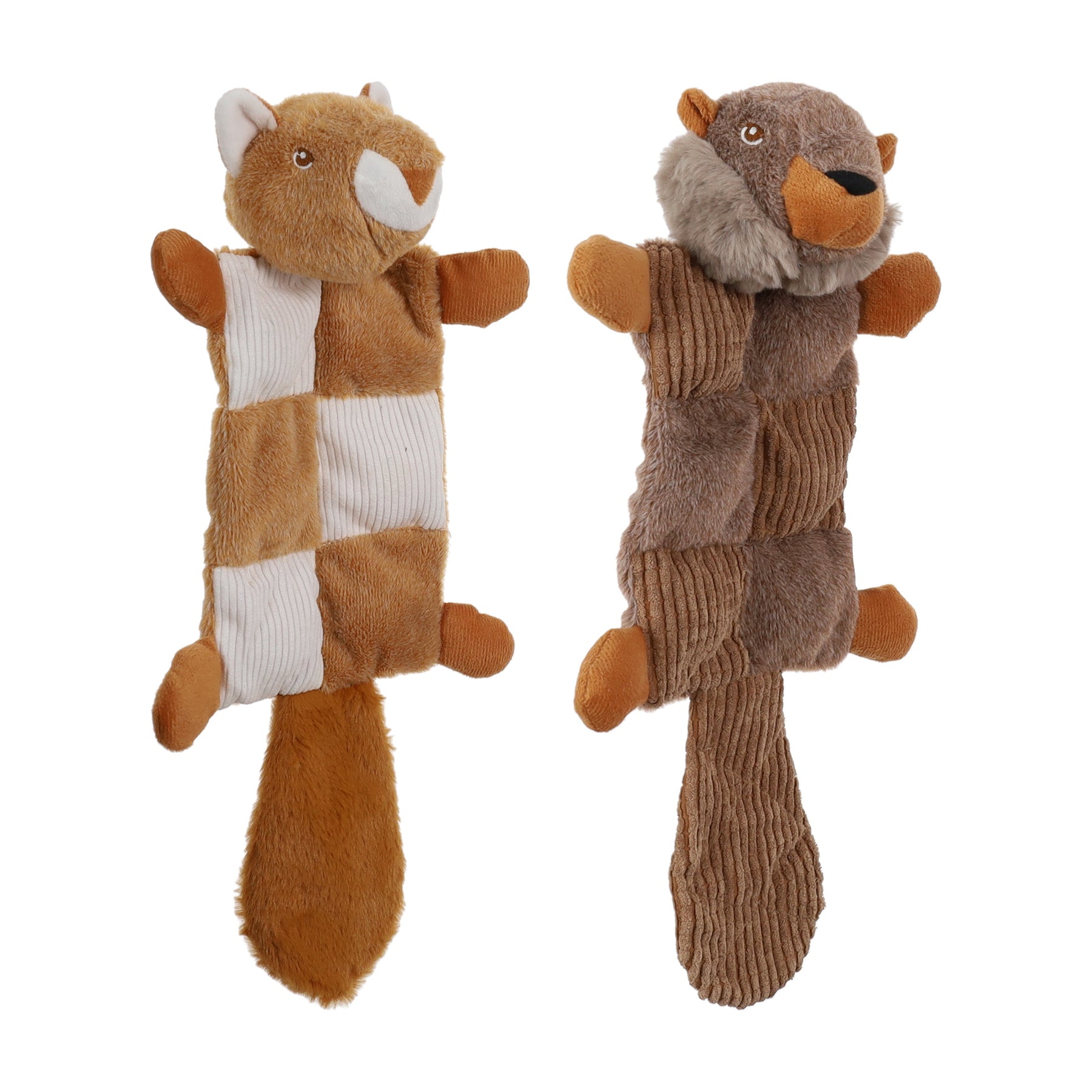 Plush Dog Toy Squirrels with squeaker and crinkle