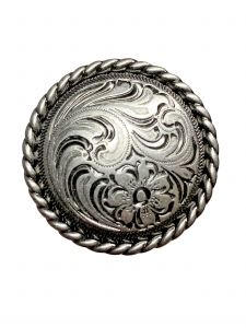 Silver engraved concho with Screw