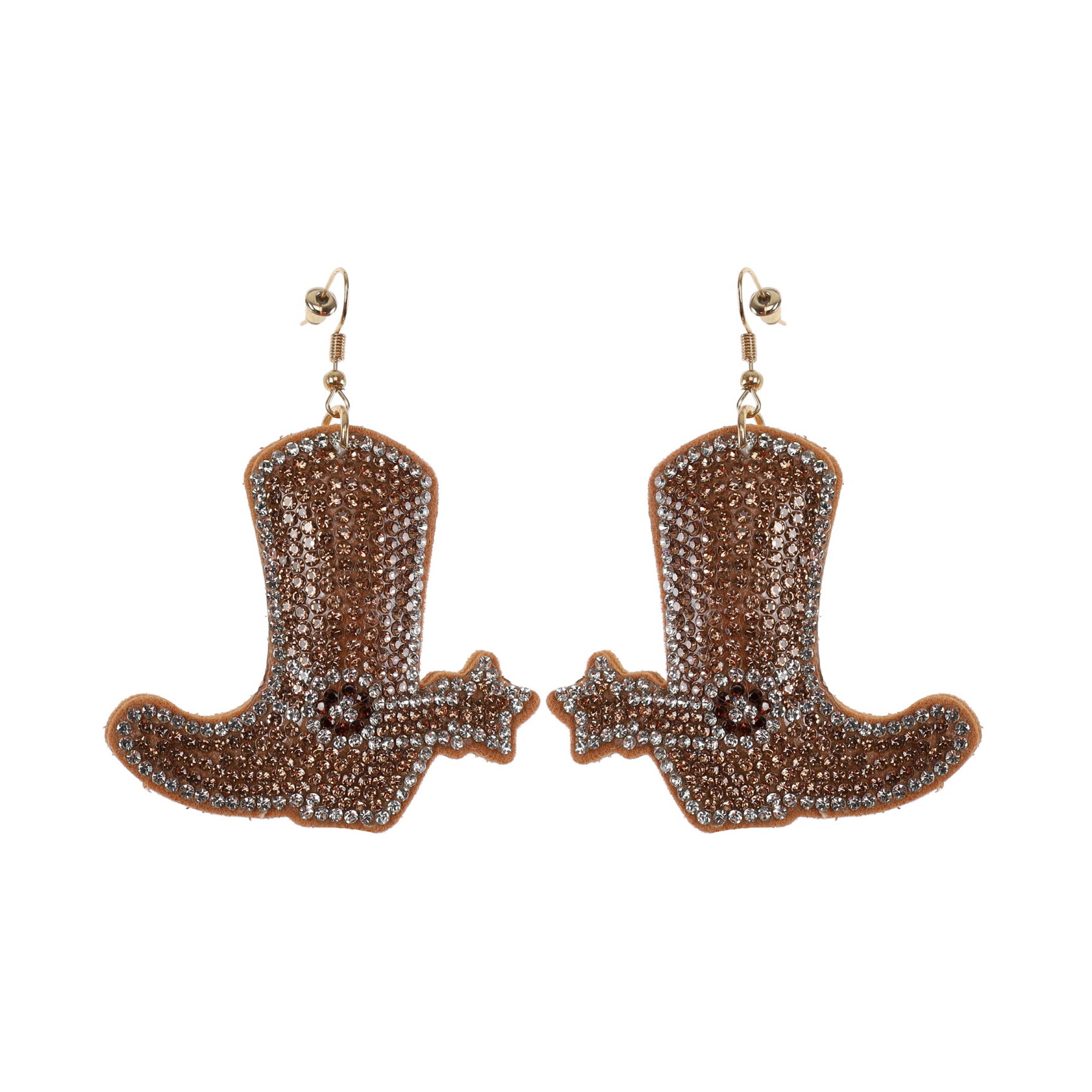 Bling Rhinestone Earring - Gold Boots