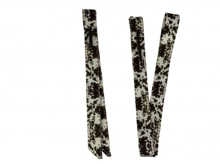 Showman Premium Quality Cow Print Nylon tie strap and Off Billet set