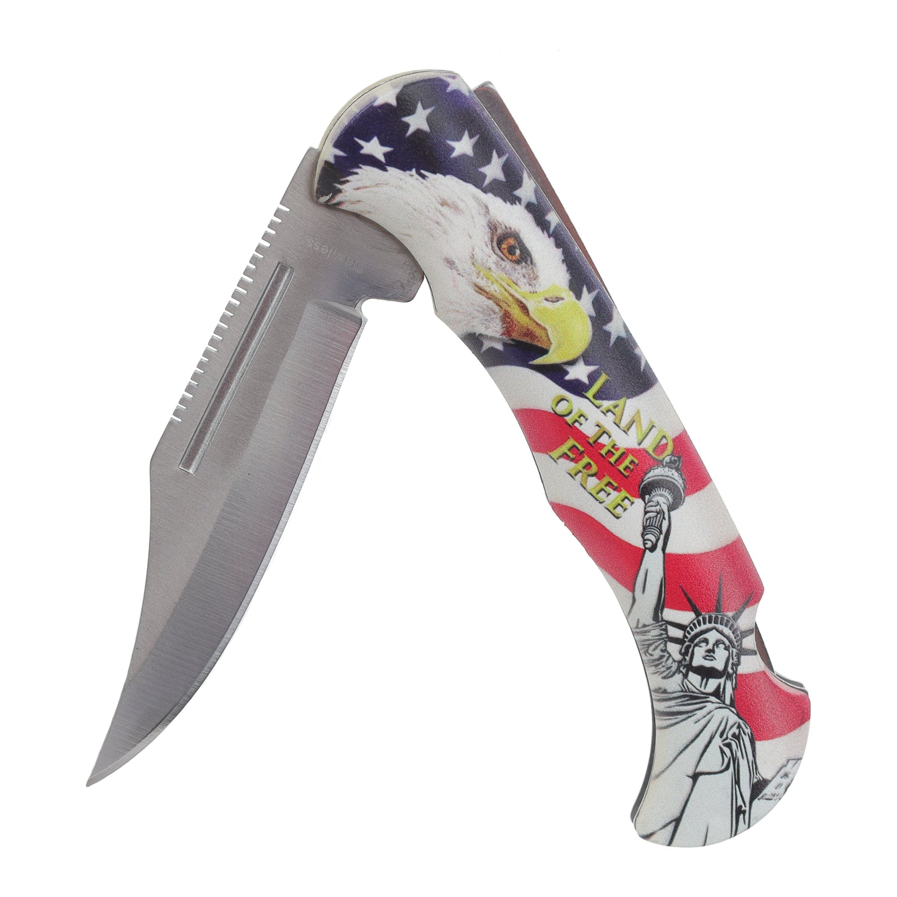 Land of the Free Stainless Steel Folding Knife