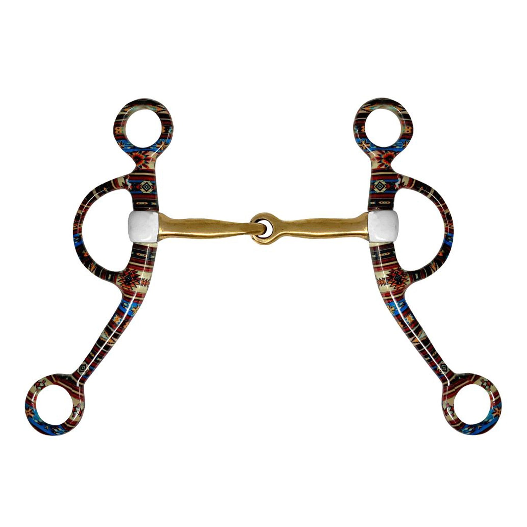 Showman Southwest Print Copper Argentine Snaffle Bit