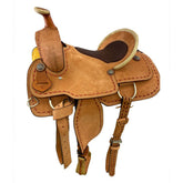 Roper Style Saddle with Leather Inlay Seat - 16 Inch