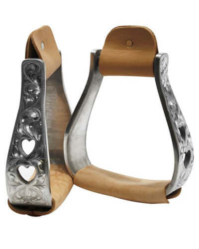 Flirty Heart Cut-out Aluminum Stirrups