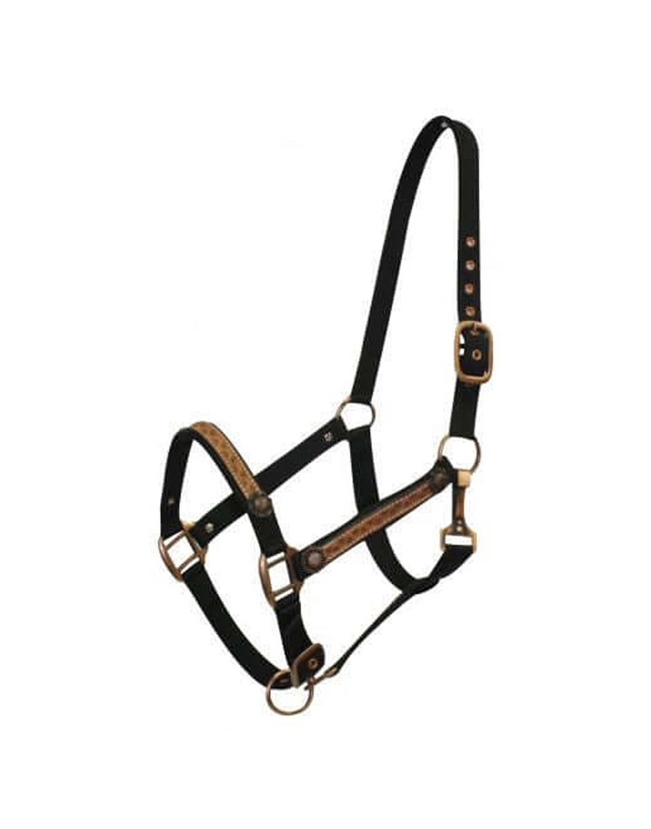 Gold Acid Wash Cowhide Bronc Halter Western Horse Tack 