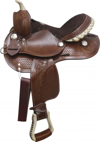 10", 12" Fully tooled Double T pony saddle