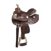 Fully Tooled Double T Pony Saddle - 7 Inch