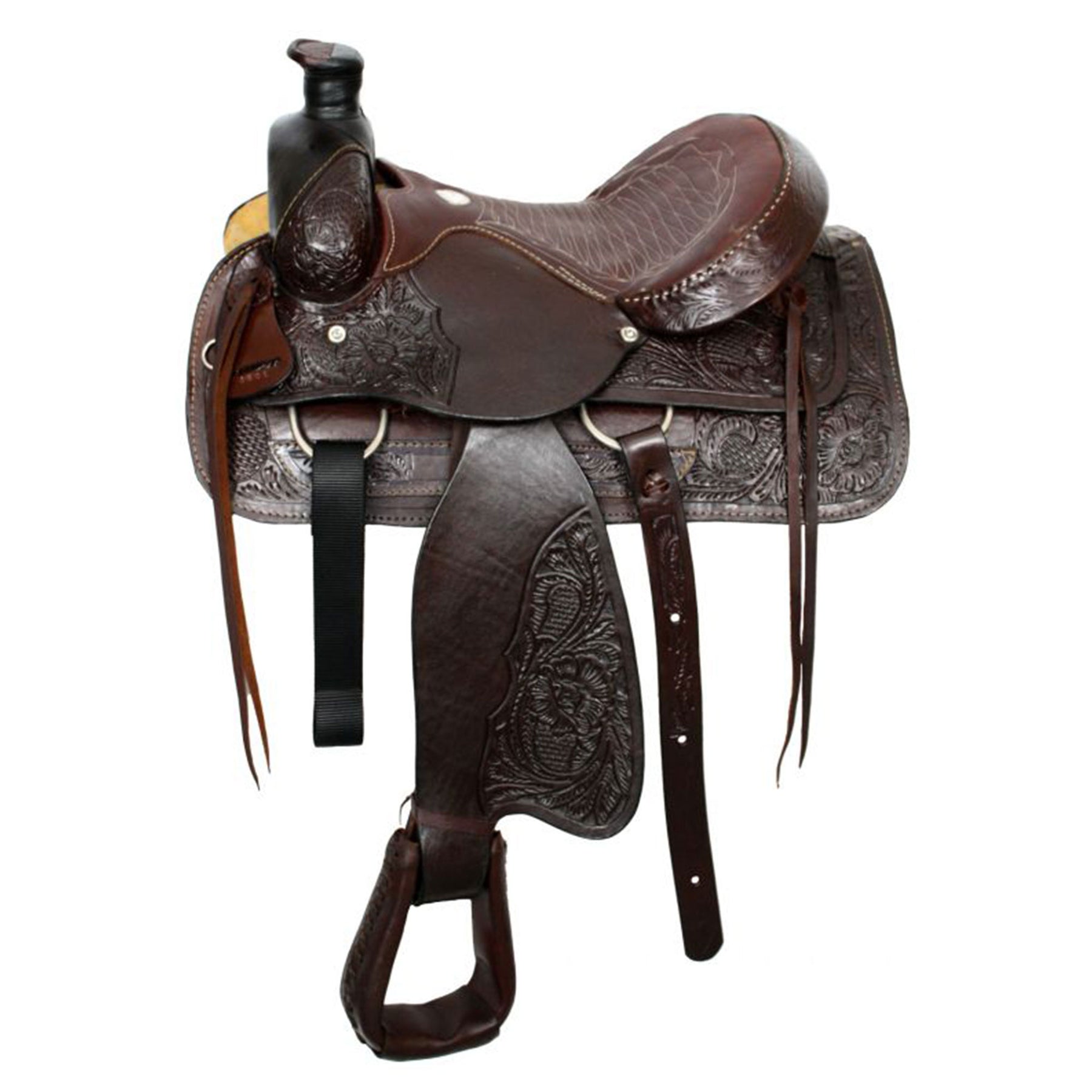 Buffalo Roper Saddle with Smooth Leather Seat - 16 Inch