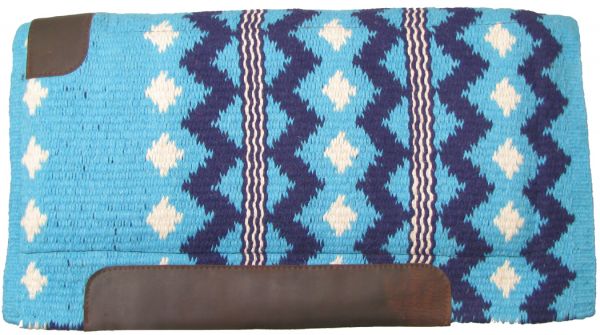 36" x 34" 100% New Zealand wool cutter style blue diamond pad