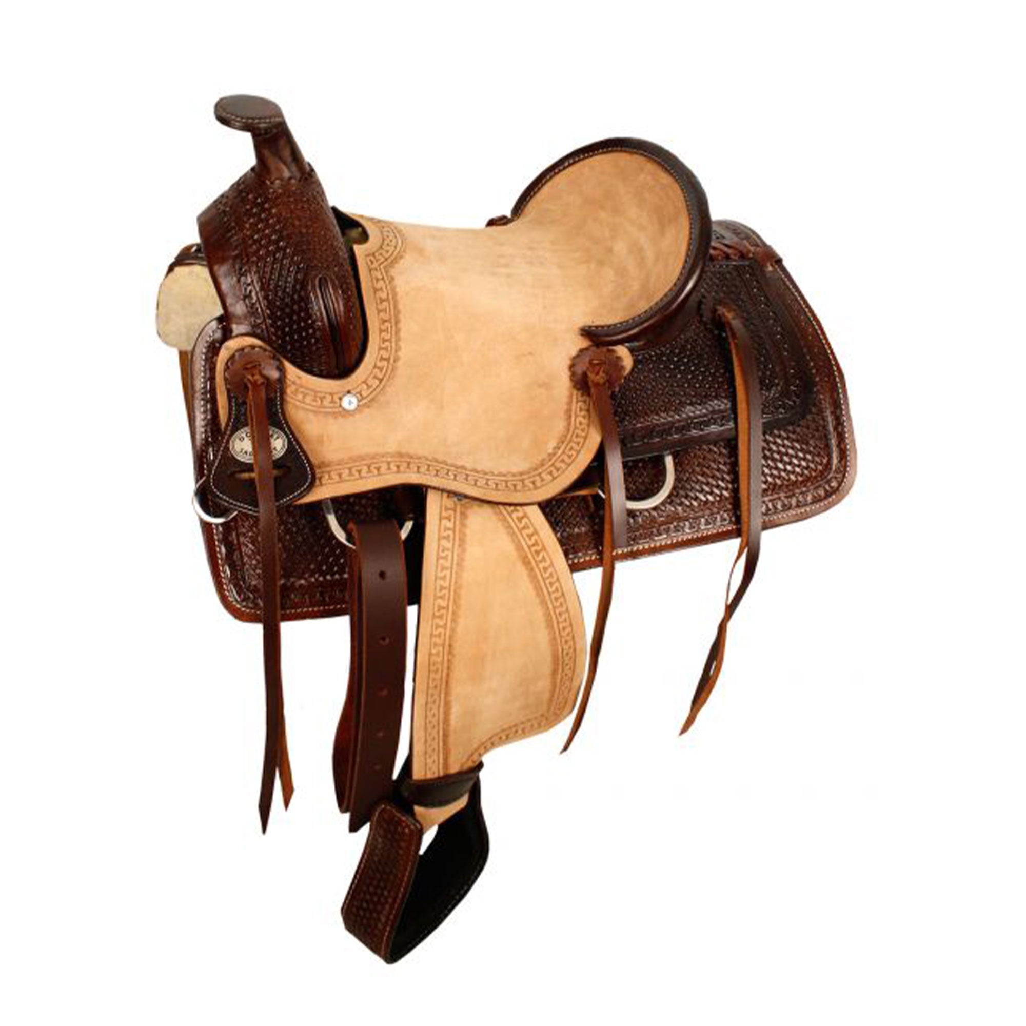 Double T Dark Timber Roper Style Saddle - 13 Inch