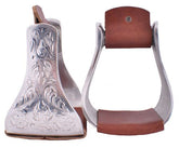 Showman Polished Aluminum Engraved Bell Stirrups