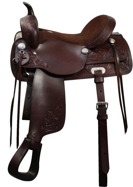 16", 17" Double T Pleasure Style Saddle with silver conchos