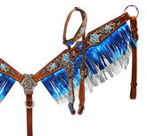 Showman Metallic fringe headstall and breast collar set