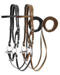 Showman Horse Size nylon headstall with snaffle bit