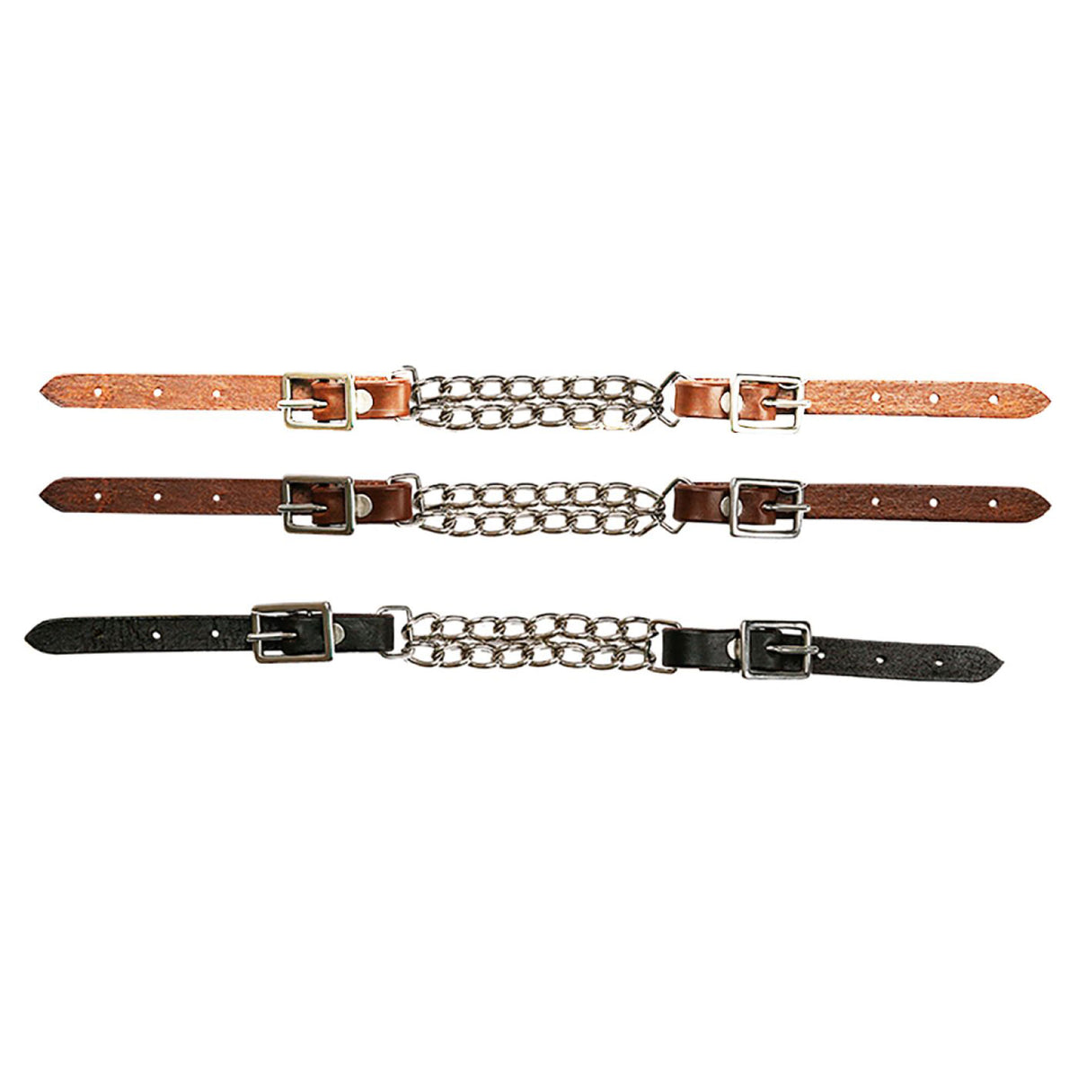 Showman Argentina Cow Leather Double Chain Curb Strap
