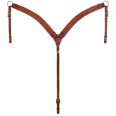 Showman Argentina Cow Leather Breastcollar with Floral and Basket Tooling