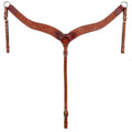 Showman Argentina Cow Leather Contoured Breastcollar with Floral Tooling