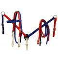 Showman Red, white and blue nylon headstall and breast collar set