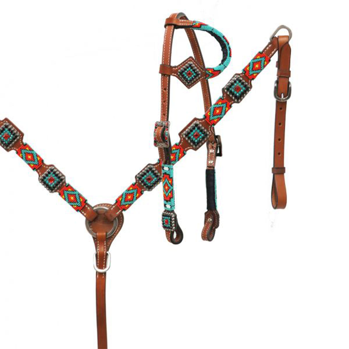 Showman Beaded Headstall and Breastcollar Set