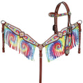 Showman Tie-Dye Groove Browband Headstall and Breastcollar Set