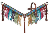 Showman PONY SIZE " Rainbow Pony" headstall and breast collar set