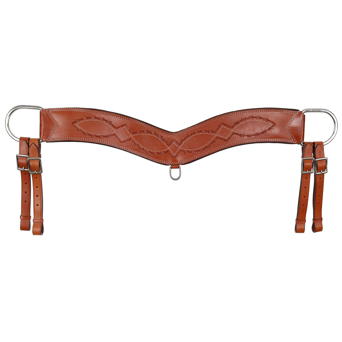 Showman Barbwire Tooled Tripping Collar