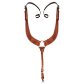 Showman Argentina Cow Leather Basketweave and Floral Tooled Pulling Collar