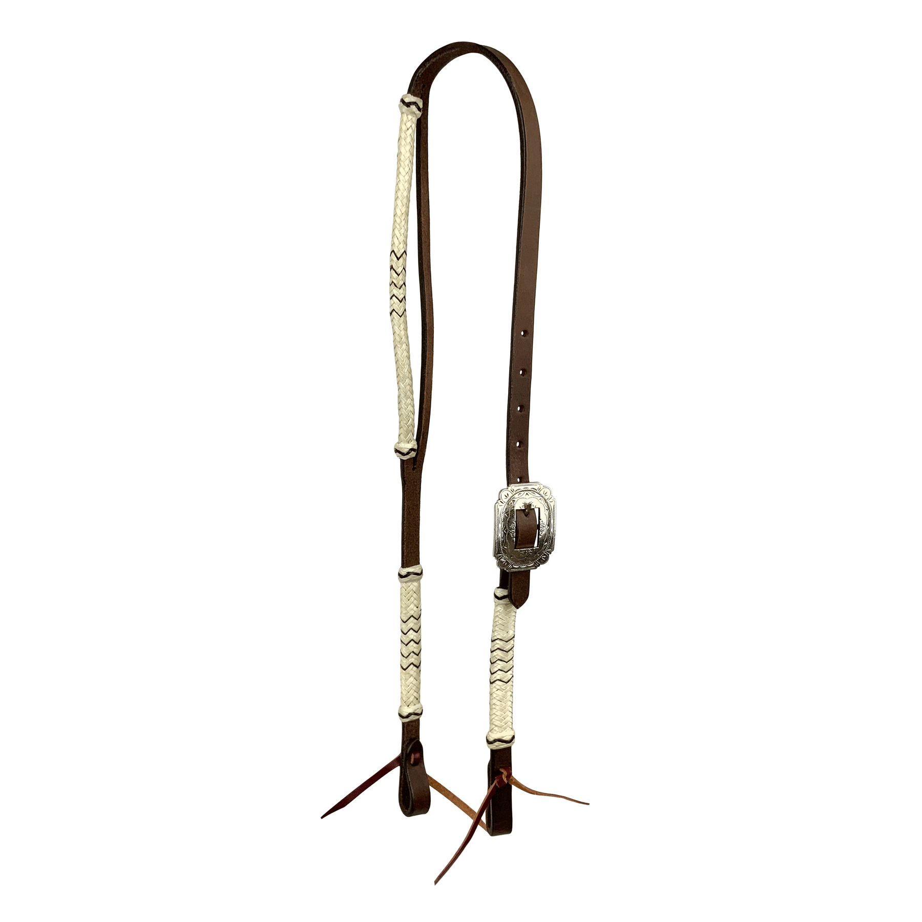 Showman Argentina Cow Leather and Rawhide Split Ear Headstall