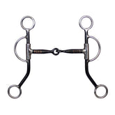 Showman stainless steel training snaffle bit with 8" cheeks