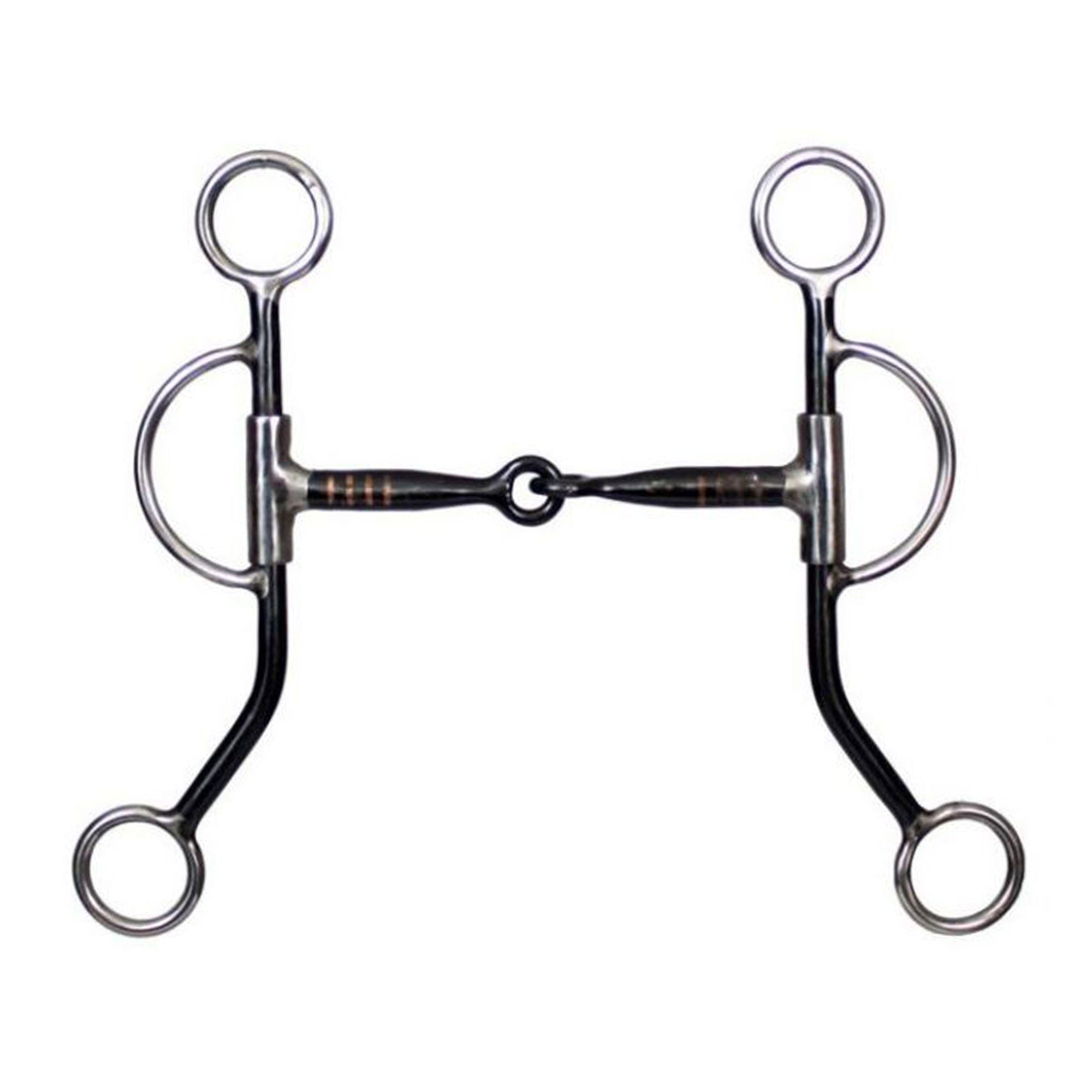 Showman stainless steel training snaffle bit with 8" cheeks