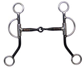 Showman stainless steel training snaffle bit with 8" cheeks