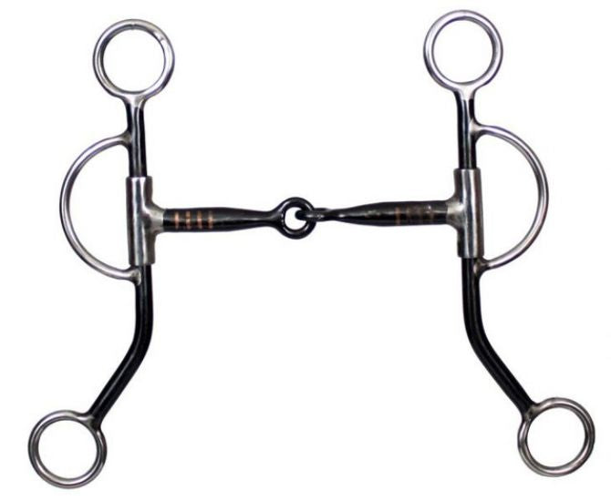 Showman stainless steel training snaffle bit with 8" cheeks