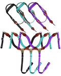 Showman Nylon Browband Headstall and Breastcollar Set with Leather Accents